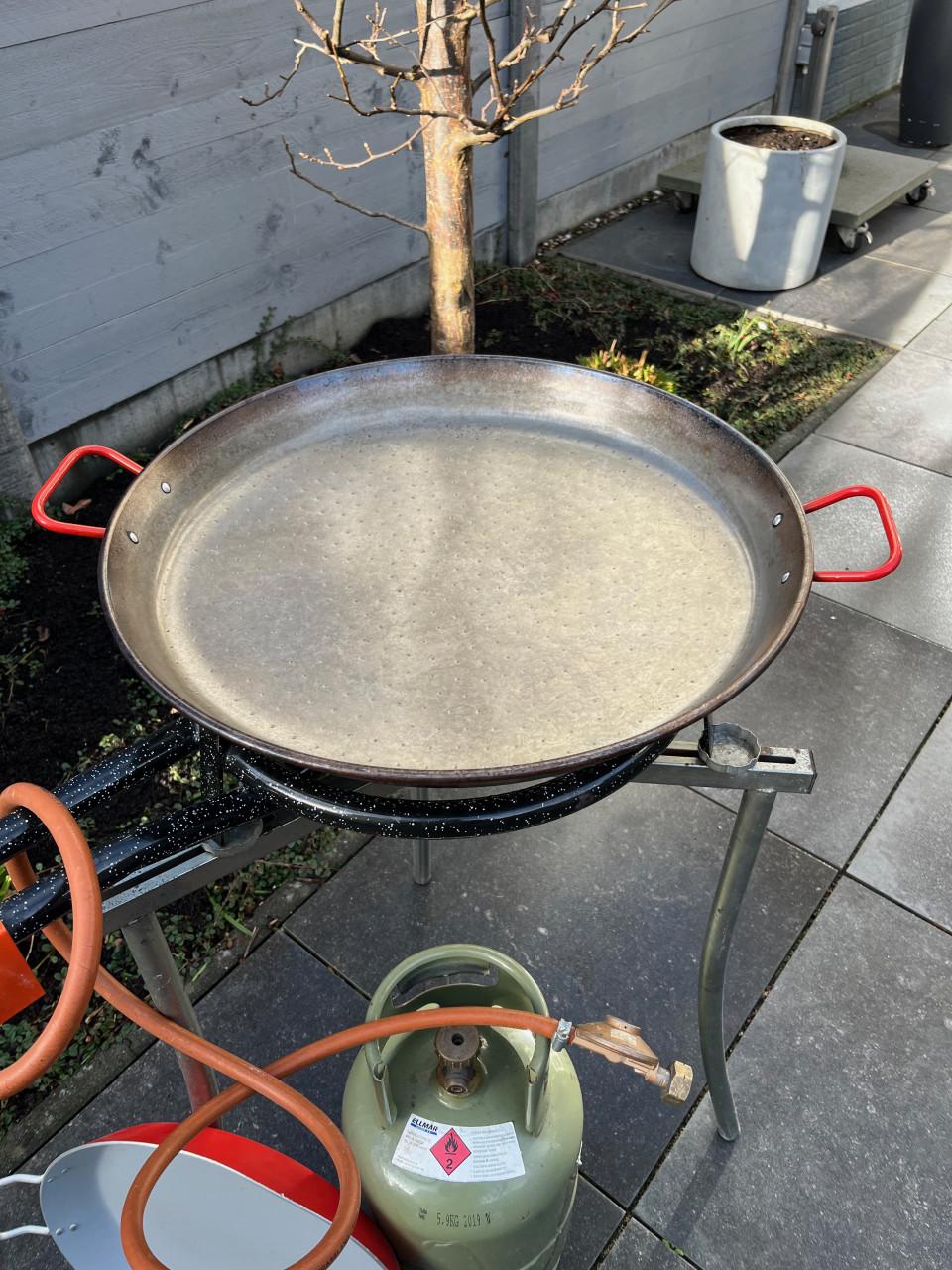 Orginele Spaanse Garcima Paella set inc. gasfles en pannen