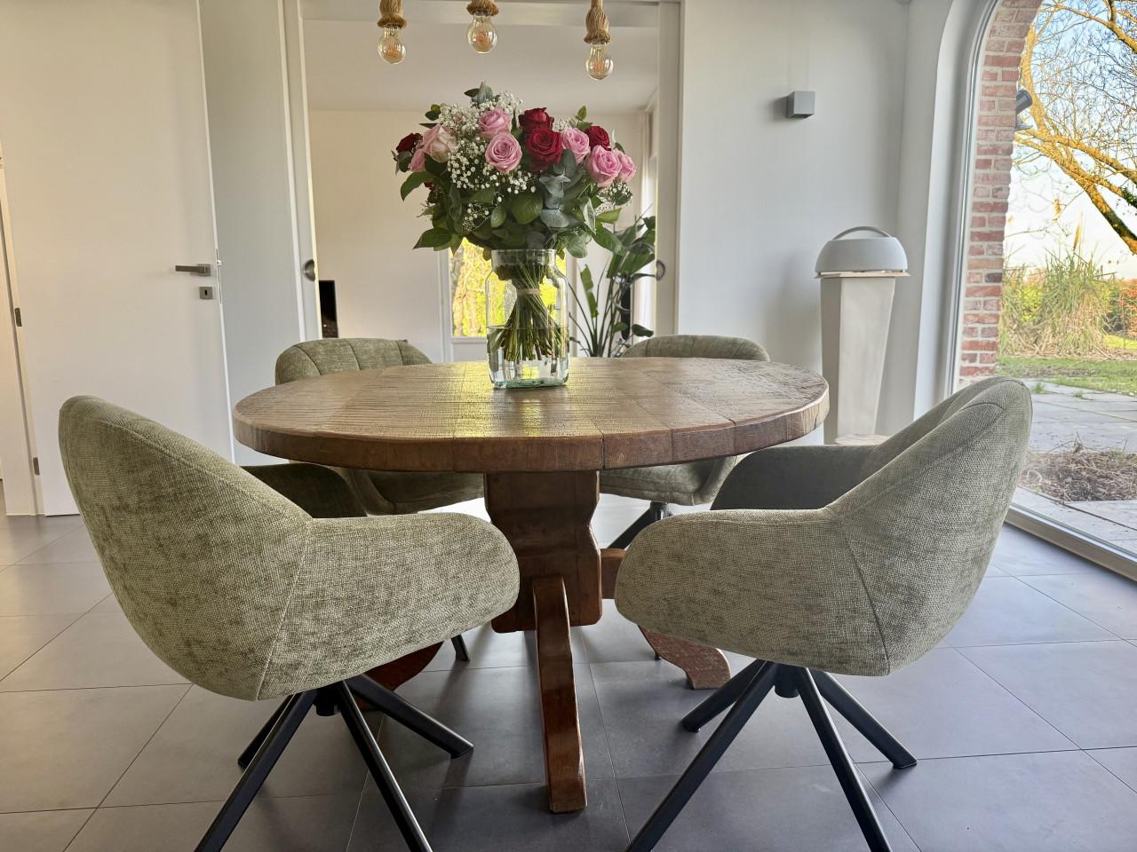 Groene industriële draaistoelen - set van 4 ZGAN