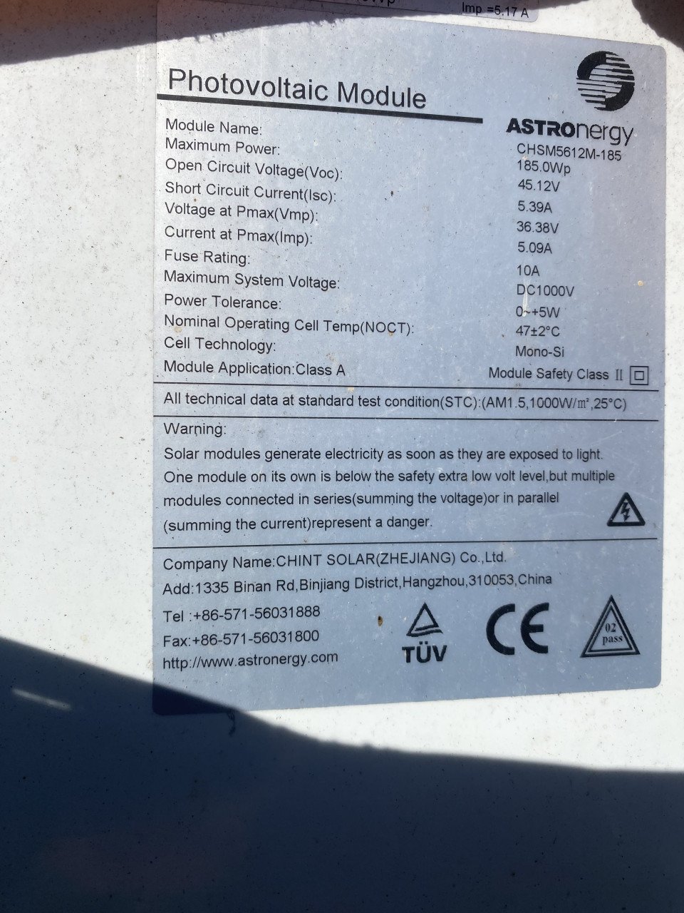 10 zonnepanelen astro energy gebruikt