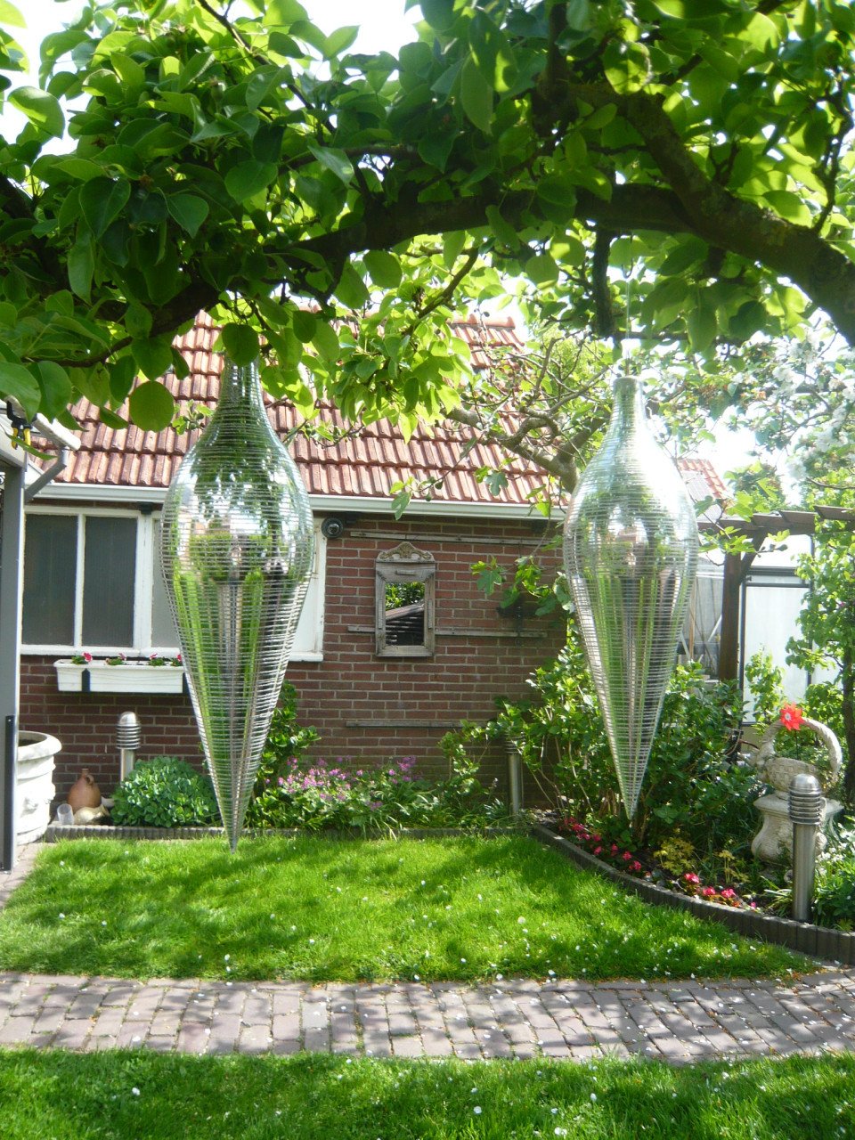 Grote kerstballen druppelvormig 60 cm hoog