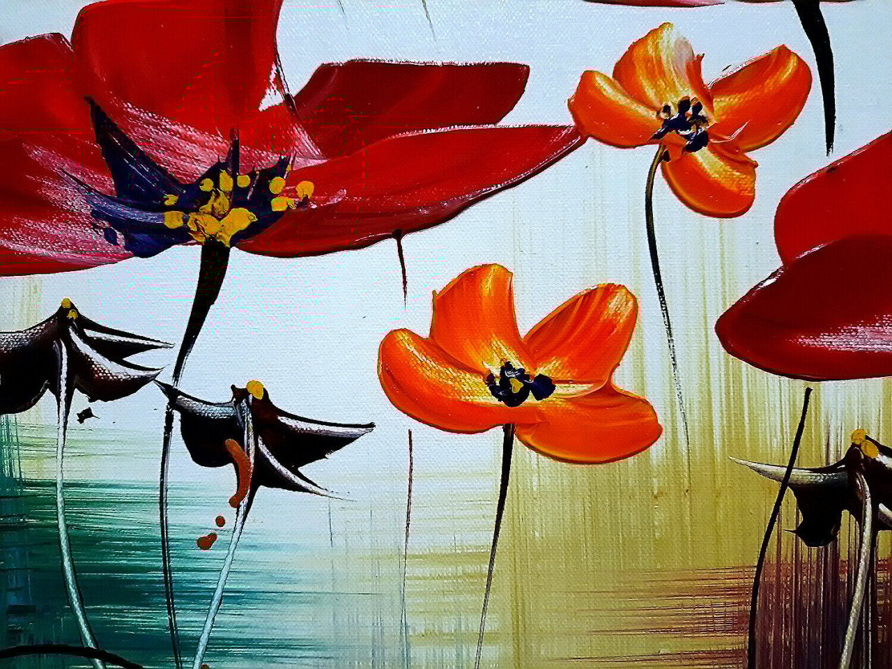 ...Dreamfield... Prachtig Acryl 3 luik 120 cm x 80 cm x 4 cm