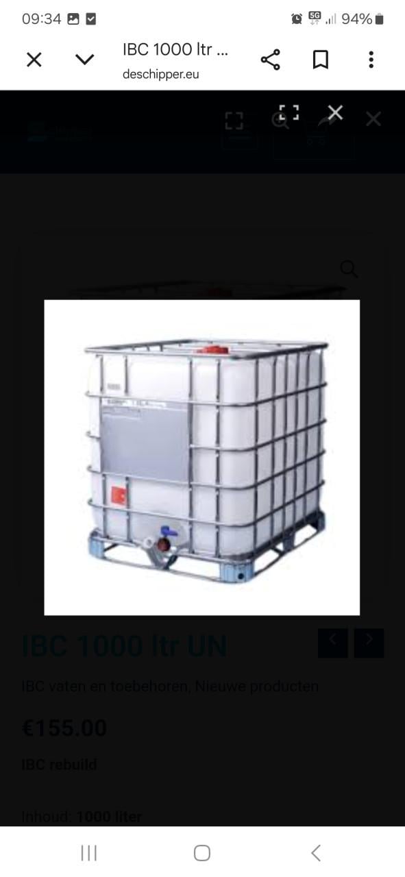Vaten, ibc water vaten  1000 liter,  kunststof water vat, water tank