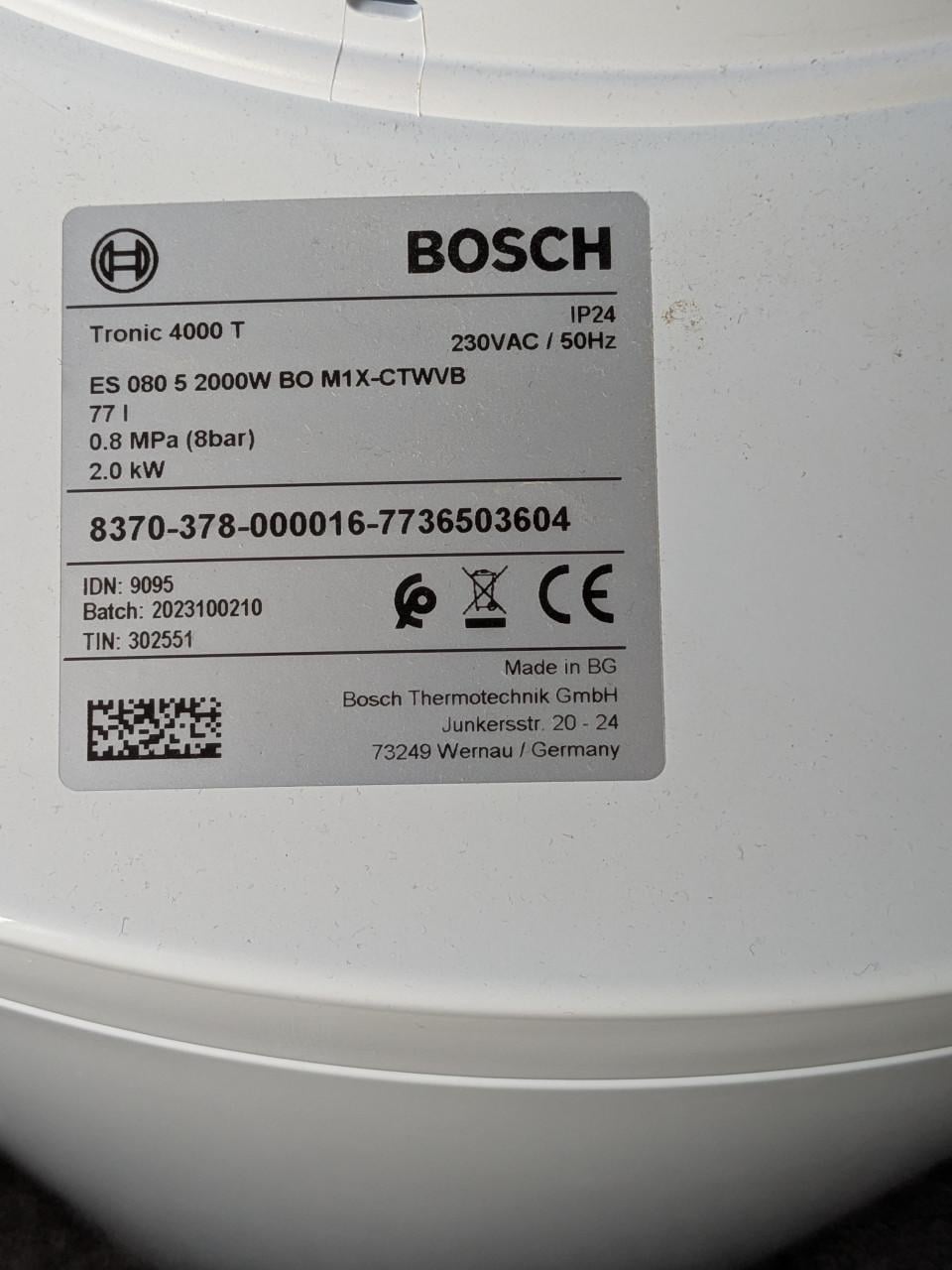Electrische boiler (Bosch), 80 l