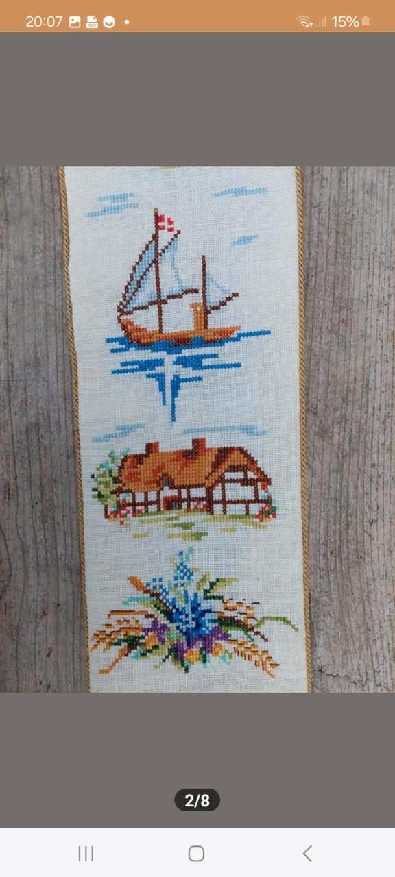 Schellekoord koperen beslag/borduur molens/gebouwen