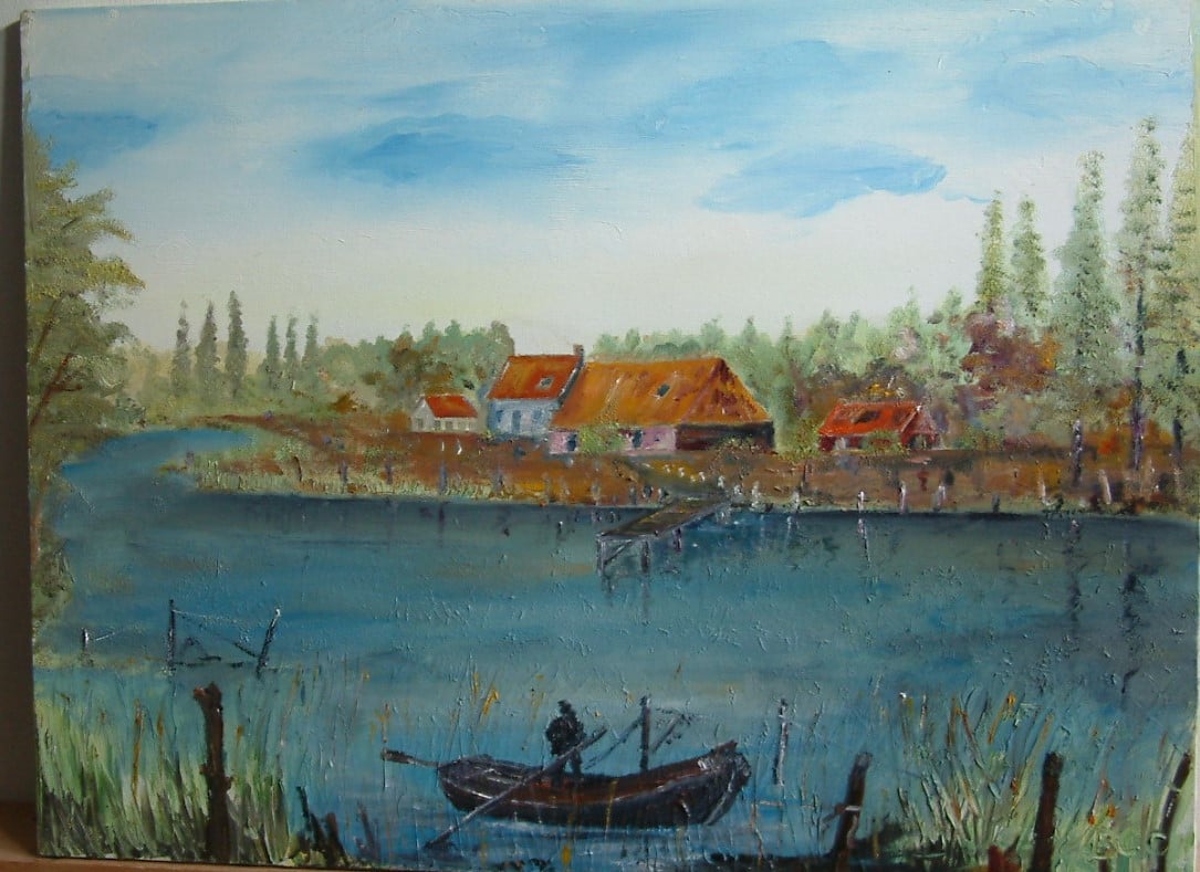 Div vazen  100 x 80 cm schilderij olie verf  -Veere 60 x 80 cm  30 x40 cm