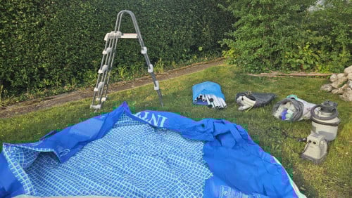 Intex zwembad rond 366x76cm, compleet met zandfilter en trap