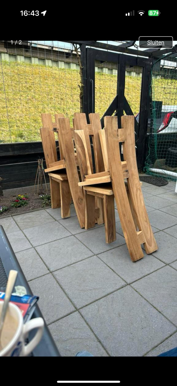 Boomstam stoelen blank hout