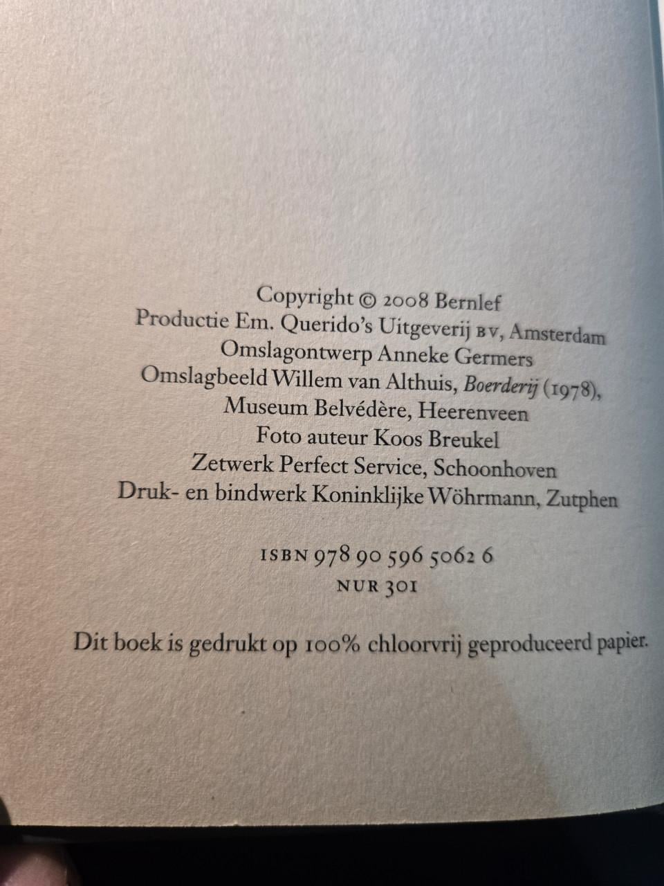 Boek "De pianoman" geschreven door Bernlef, 2008