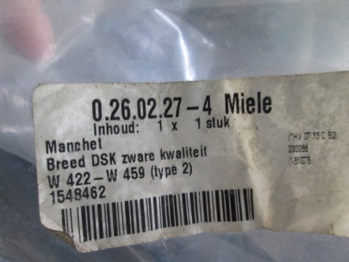 MIELE wasmachine manchetten NIEUW