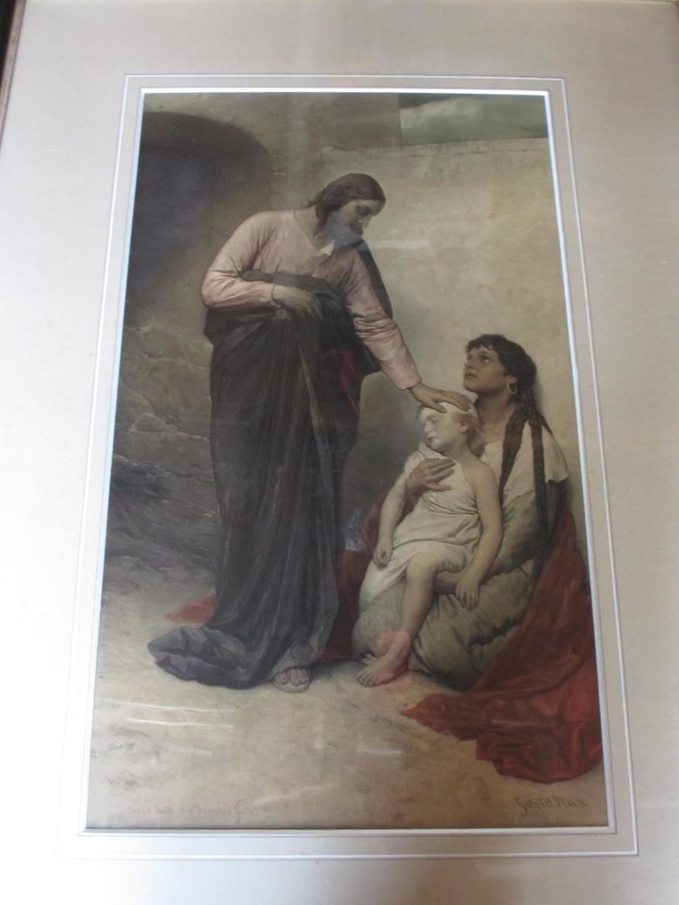 Schilderij met prachtig zwart gelakte oude lijst (groot)