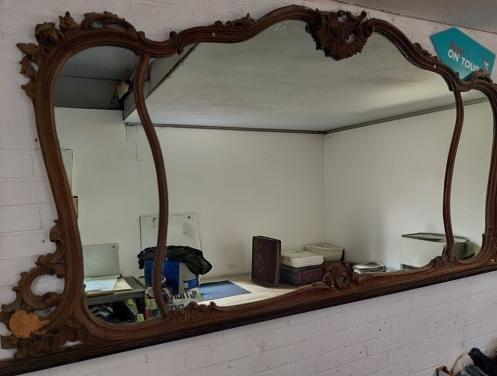 Grote brocante langwerpige spiegel