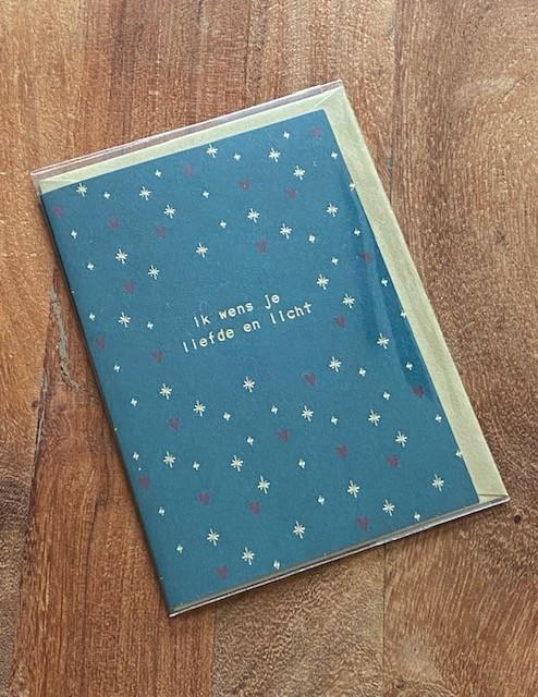 Zusss | Wenskaart Liefde & Licht | Donkergroen