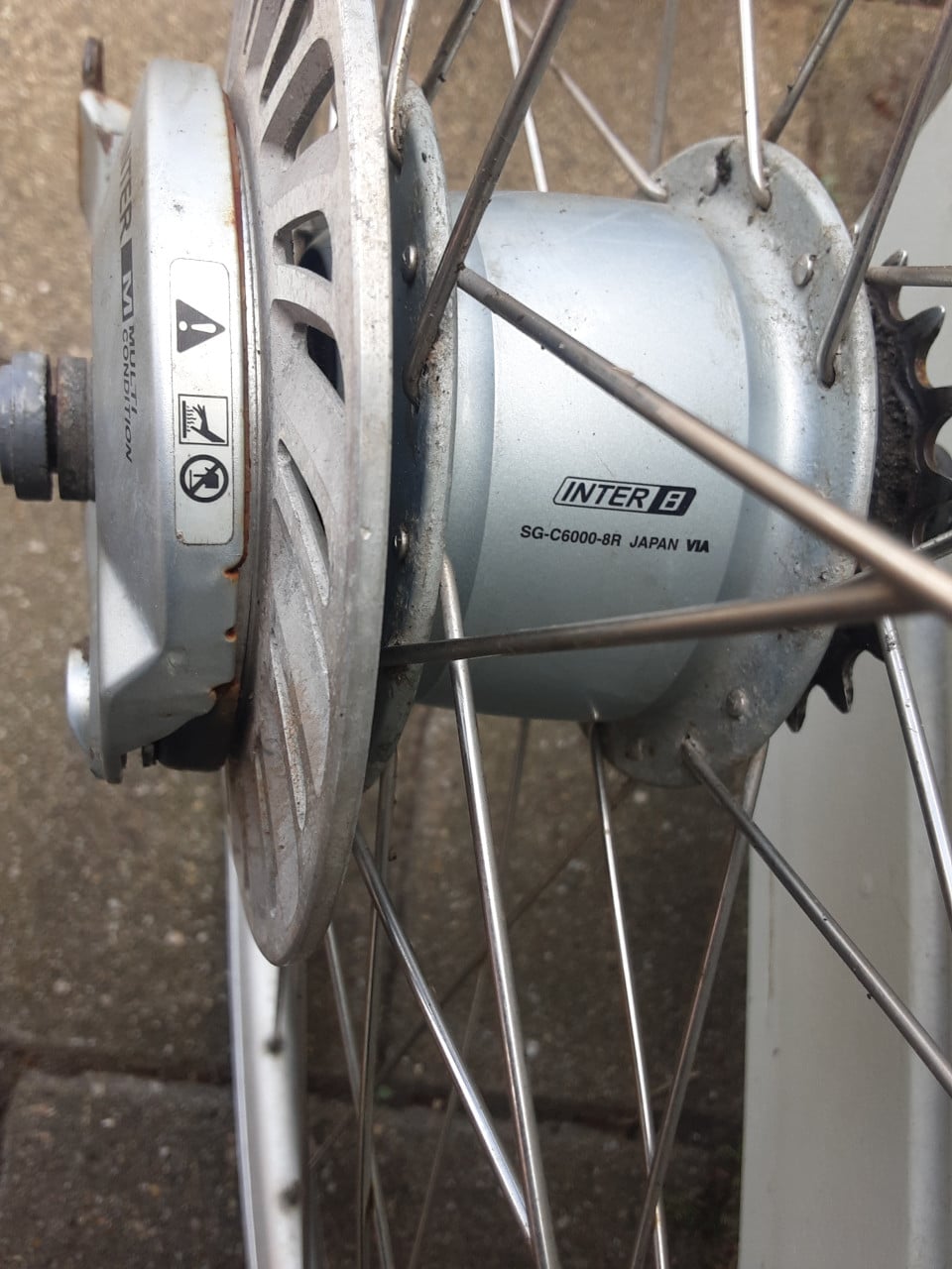 28 inch shimano nexus achterwiel, 8 speed,rollerbrake rem