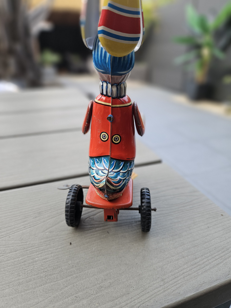 Vintage blikken (Duck on bike)opwindspeelgoed jaren 80....
