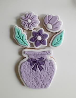 Vaasje met bloemen bedankje