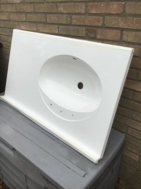 Polyester wastafeltop