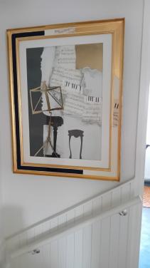 Schitterend Piano Schilderij met glasplaat!