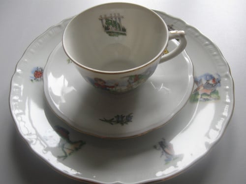Vintage kinder ontbijtsetje