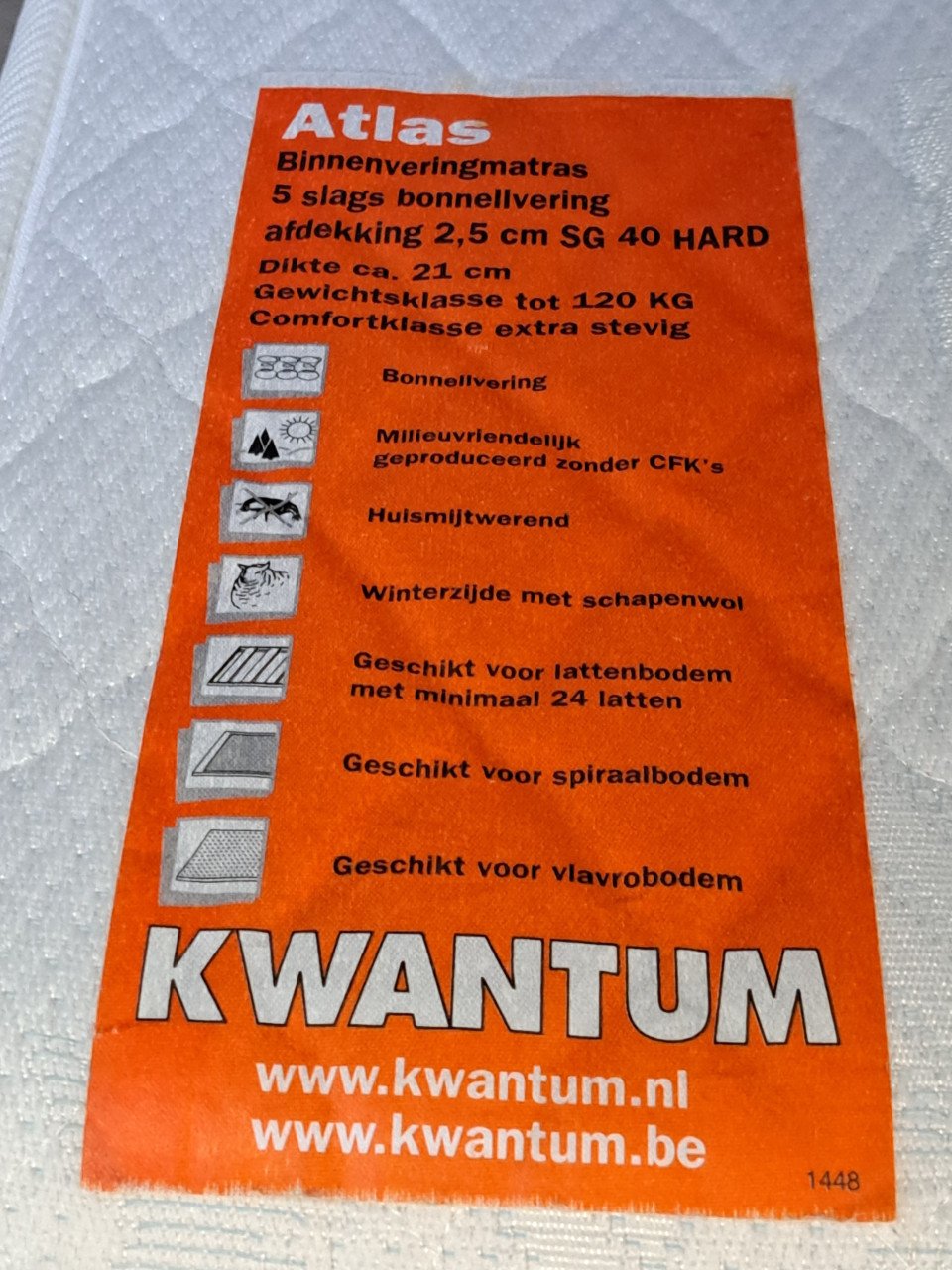 2 x Binnenveringsmatras ● 70x200x21 cm ● SG 40 ● H3
