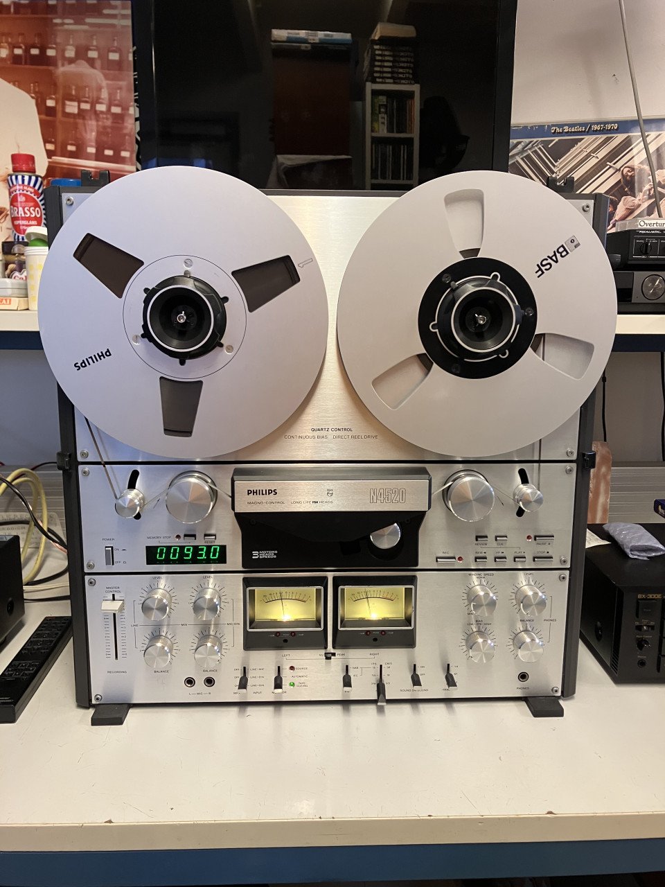 Philips N-4520 bandrecorder 3 koppen en motoren geserviced met garantie
