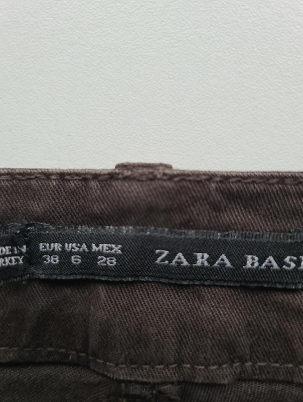 Donker bruine skinny stretch spijkerbroek van Zara  Maat M