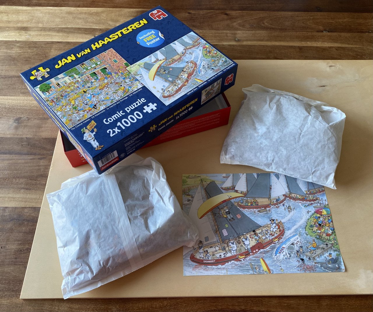 Jan van Haasteren puzzel | 2x 1000 stukjes | oa De Kaasmarkt