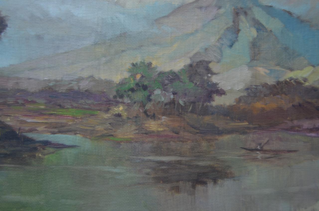 Indische school 'zicht op een rivier'