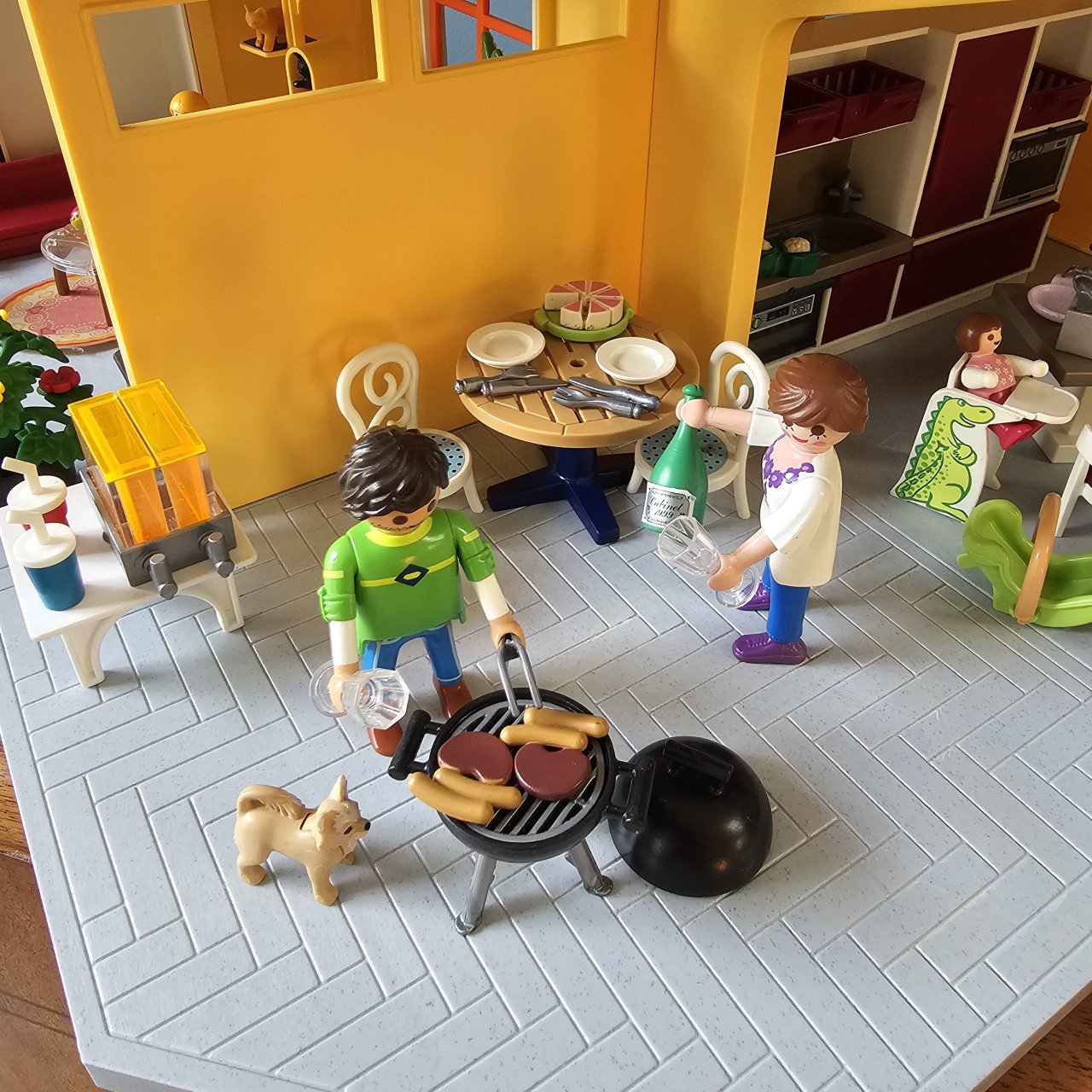 Playmobil poppenhuis konijnenhok cavia's verzorgen