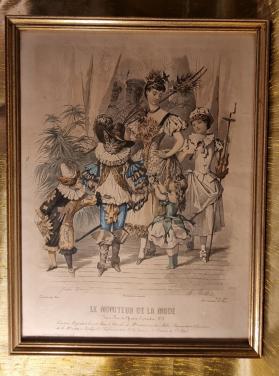 Oud Lijstje met afbeelding met oa de Gelaarsde kat.