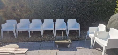 Siesta Box stapelbare ( terras ) stoel wit  TUINSTOEL - 8 Stuks