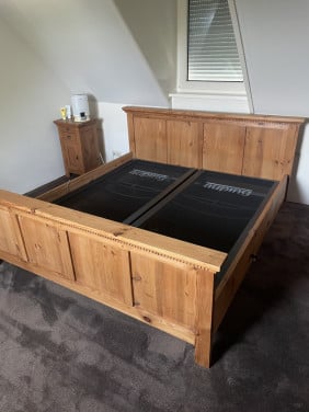 Grenen bed 2-persoons