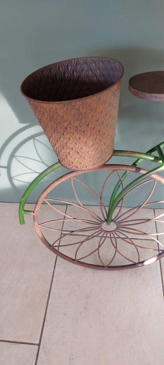 Fiets met bloempotten