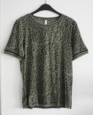 Shirt met print groen zwart  maat m
