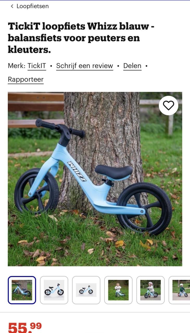 Kunststof loopfiets whizz