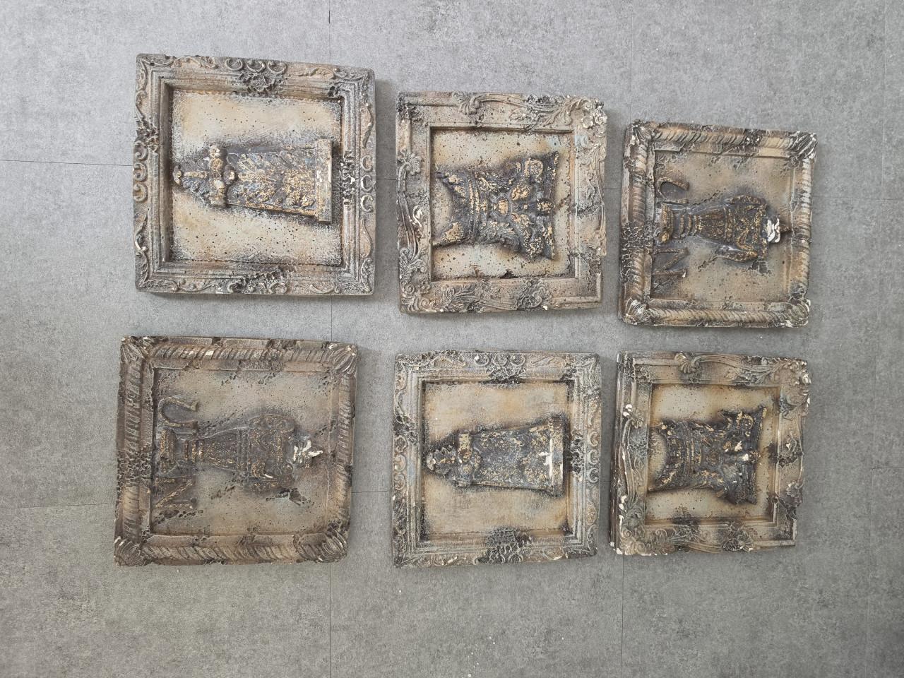 6 stenen lijstjes als set