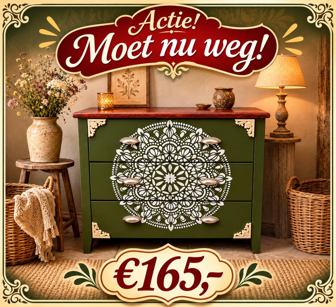 Unieke Ladekast boho stijl