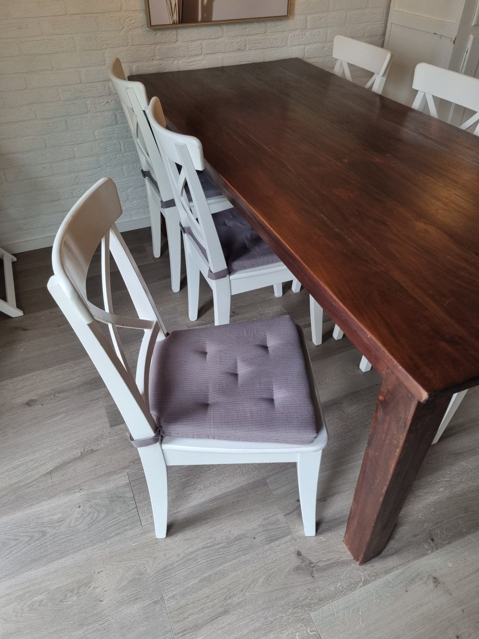 Massief houten tafel 210x90x78cm