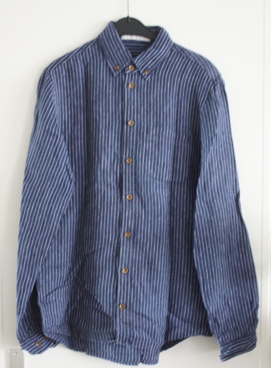 Blauw overhemd met witte strepen maat s