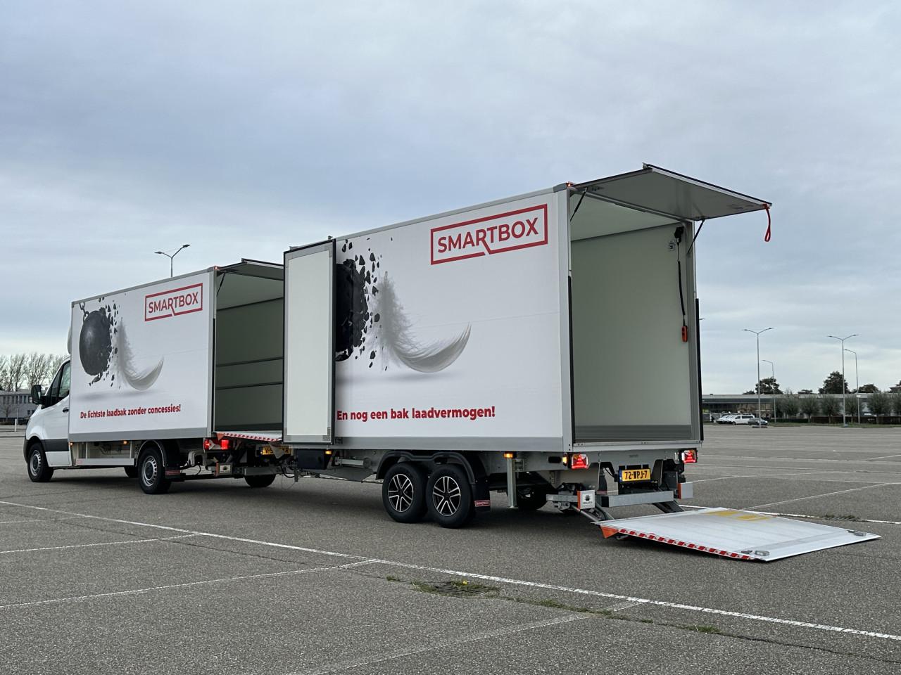 Aanhangwagen met doorlaadsysteem en laadklep