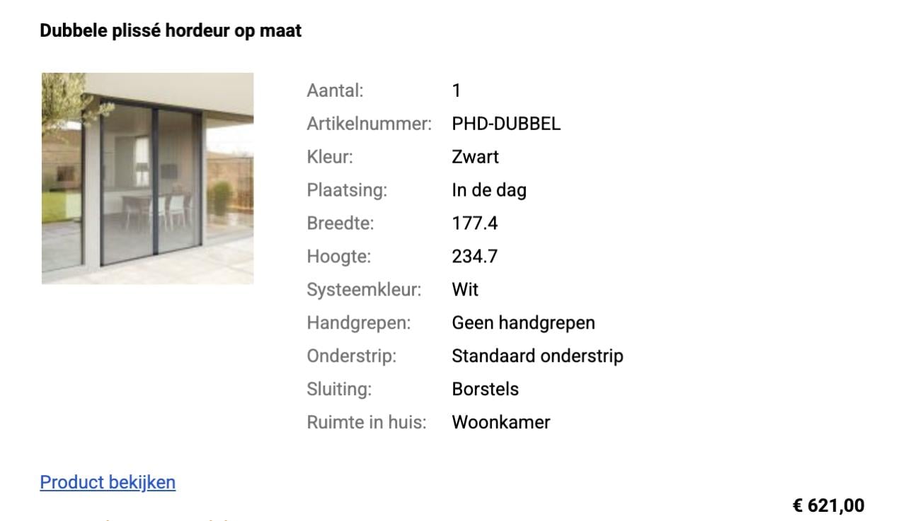 Dubbele plissé hordeur - Nieuw in doos