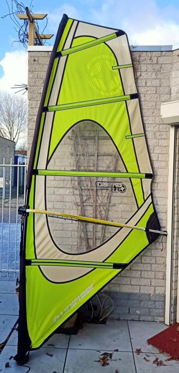 WINDSURF BOARD incl Unifiber experience 3.5 evo zeil en tas