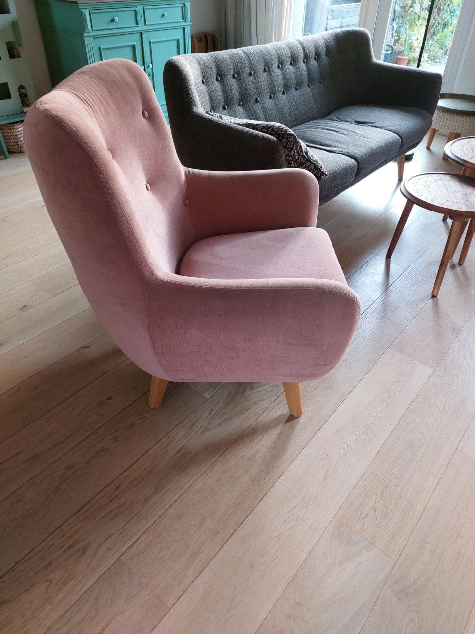 Roze fauteuil