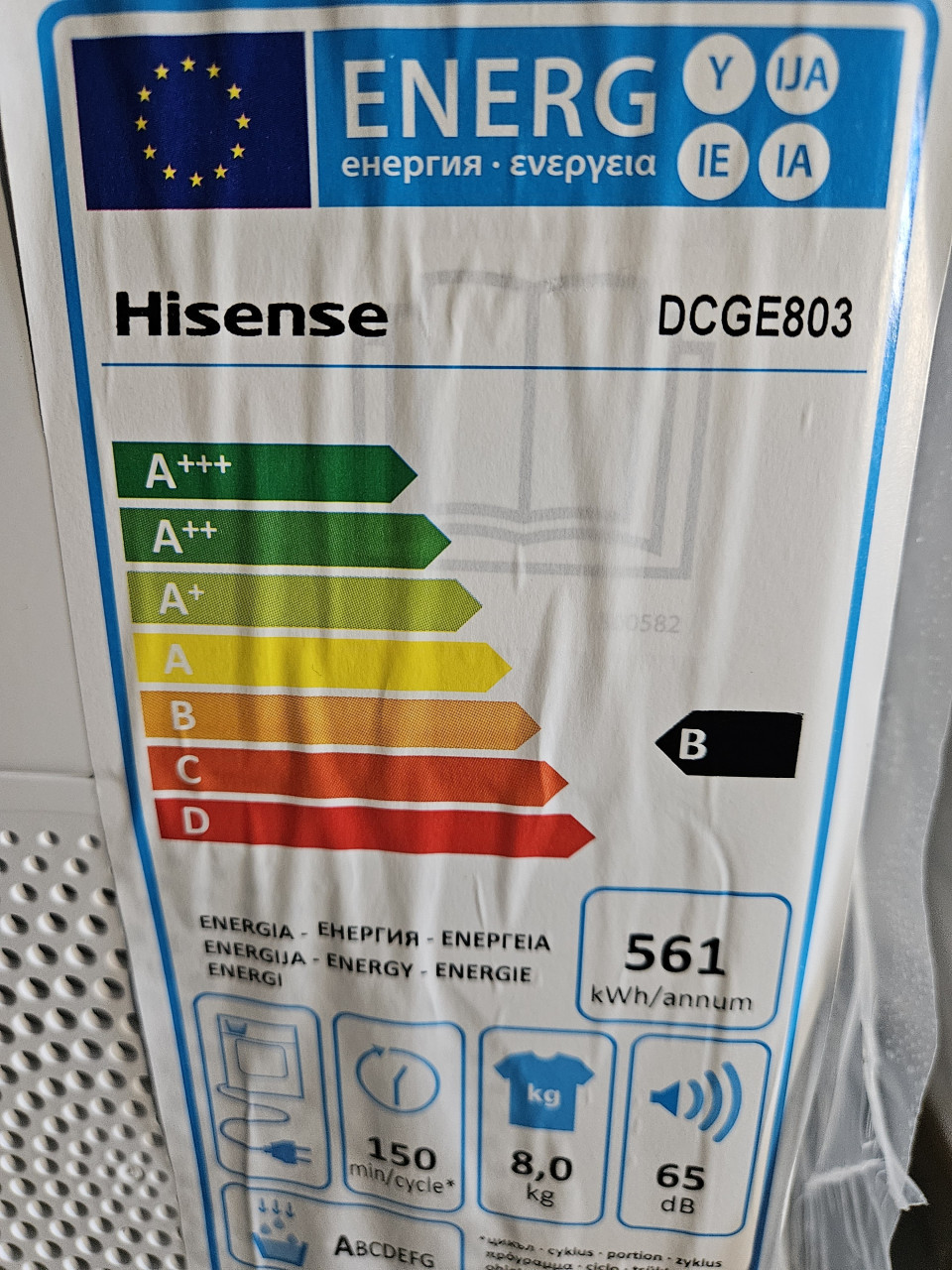 Hisense wasmachine 8 kg