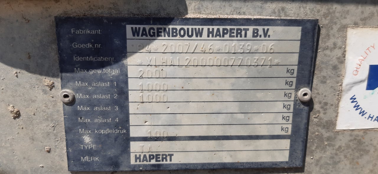 Hapert Plateauwagen