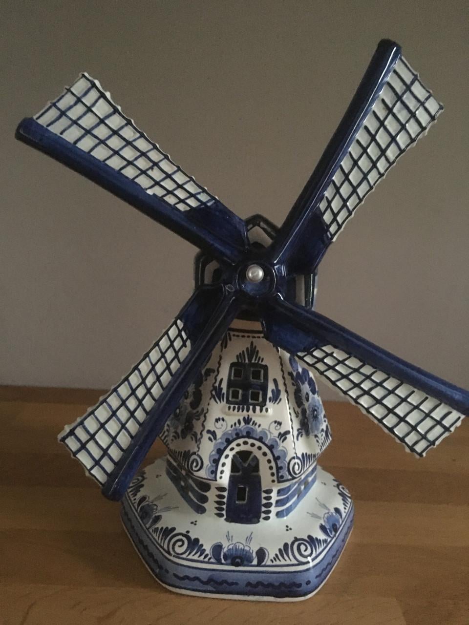 Delfsblauwe windmolen uit 19eeuw (zeldzaam)