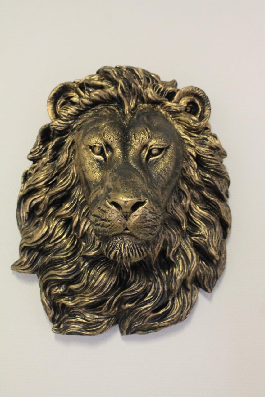Leeuwenkop goud unieke decoratie! Oud goud