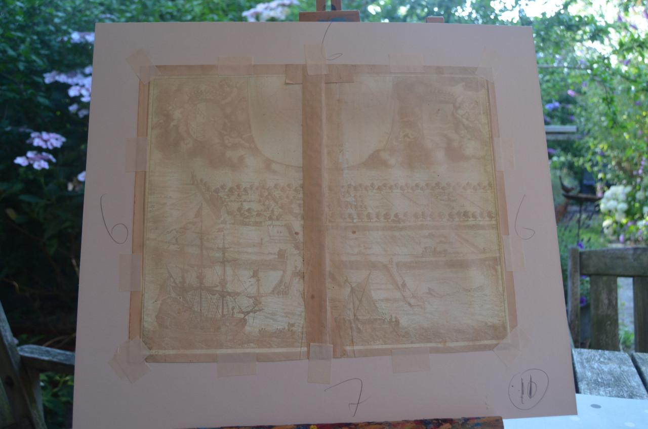 Kopergravure 'De heerlykheyt van Nieu Land' Smallegange 1696