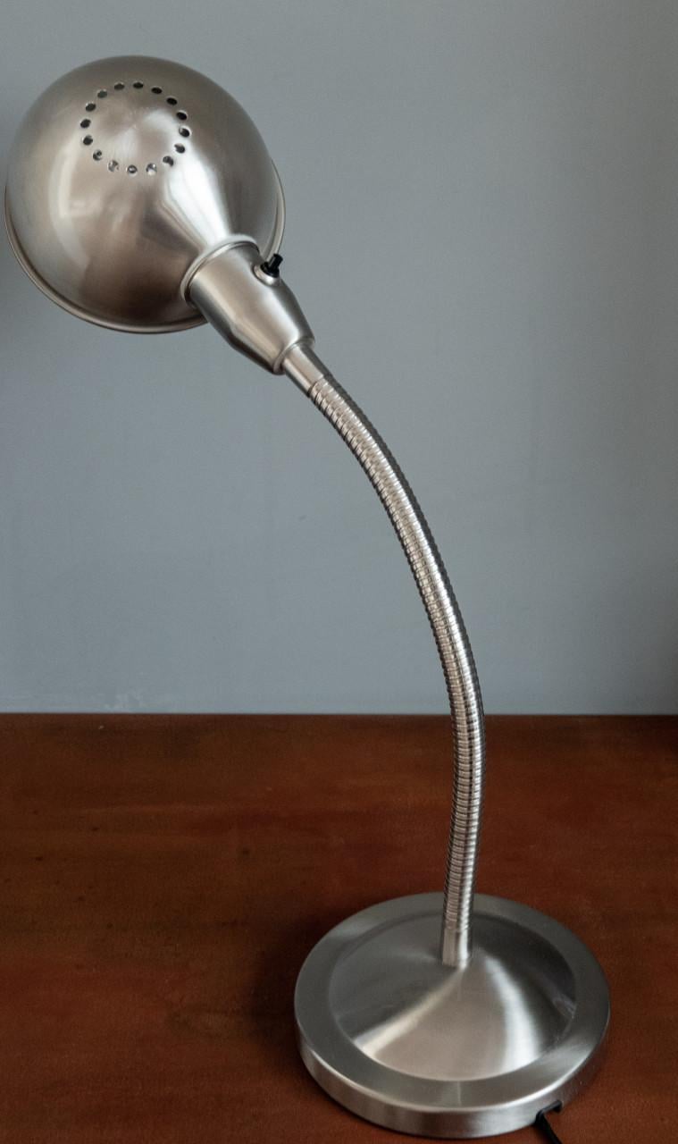 Stoere industriële IKEA lamp van geborsteld rvs z.g.a.n.