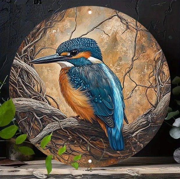 - ijsvogel ( op metaal )