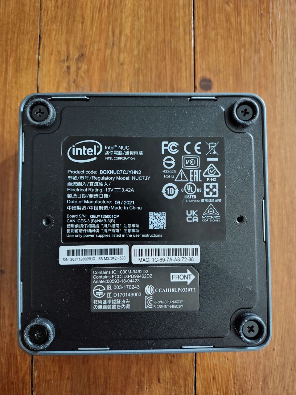 Nuc7cjyhn2 mini pc 8 gb 120 gb